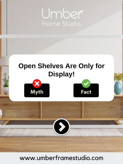 Myth: Open shelves are only for display. Truth: They are a perfect blend of beauty and function, allowing you to showcase decor while keeping essentials in reach.