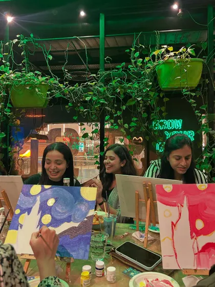 This is the vibe I love to see. Pure joy, laughter, and friends getting lost in the creative process. My workshops are a no-judgment zone, a space to relax and have fun with colors.