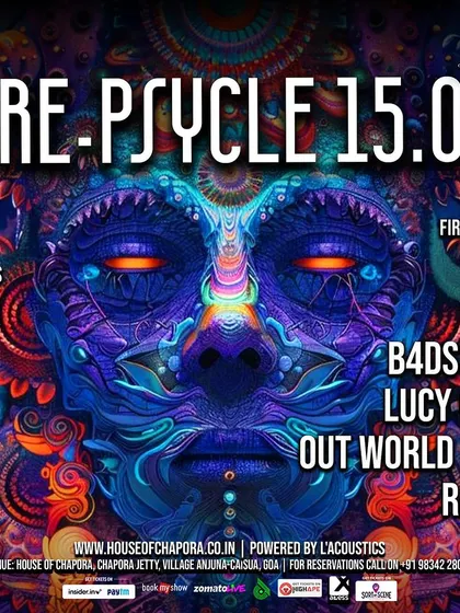 The poster for Re-Psycle 15.0 in Goa. I'm always thrilled to head to the party capital of India to play for one of the most dedicated crowds.