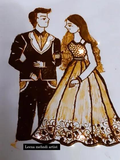 The finished engagement couple portrait, a romantic and modern addition to any bridal design. This demonstrates the ability to create custom figures based on client requests.