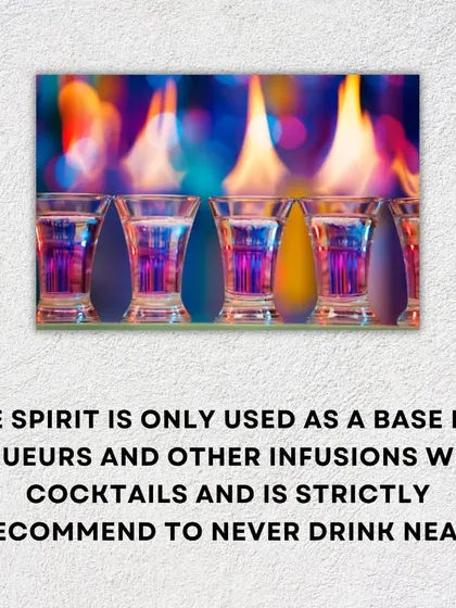 We even work with the world's strongest spirits, like Spirytus, to create powerful infusions and flaming shots for a dramatic bar experience. We always ensure it's used safely as a base.