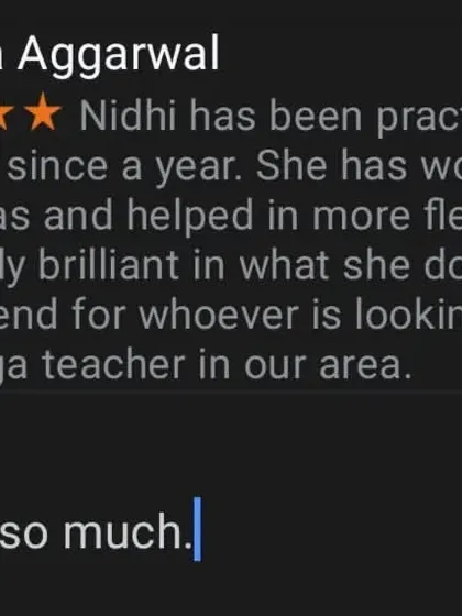 "She is absolutely brilliant in what she does." This review means the world to me. My goal is always to work on core areas and improve overall fitness.
