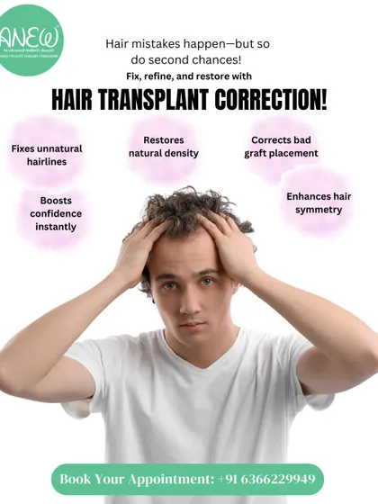 If you're unhappy with a previous hair transplant, I can help. My correction service focuses on fixing unnatural hairlines, improving poor graft placement, and restoring natural density to give you the confidence you deserve.