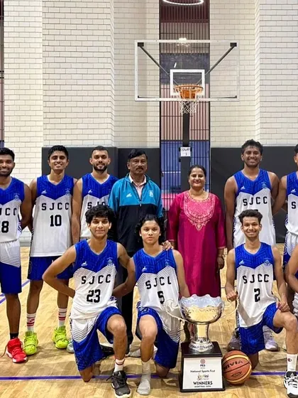 As winners of the INFINI National Sports Fest at PES University in 2024 with the SJCC team. Success comes from dedication and teamwork.