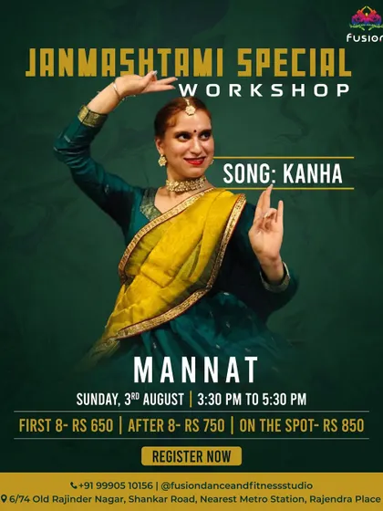 Celebrate with grace and rhythm. We host special workshops like this Janmashtami classical dance session to honor festive occasions.