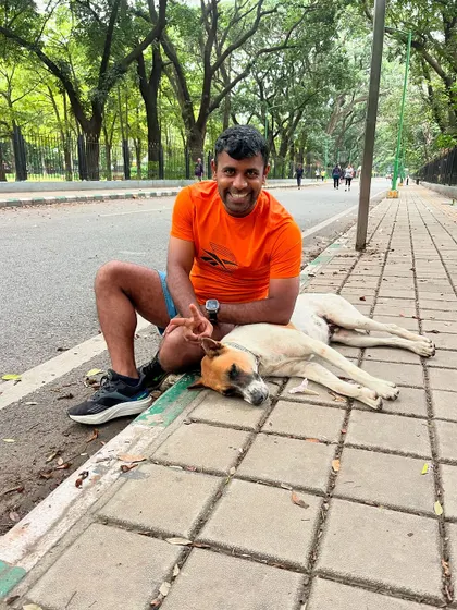 Chilling on the pavement with a sleepy dog. These are the moments I cherish.