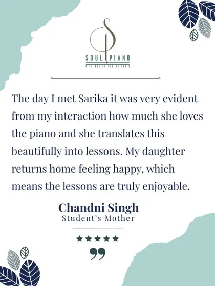 This feedback from a student's mother warms my heart. Knowing that my love for the piano translates into enjoyable lessons that make a child happy is the ultimate goal.