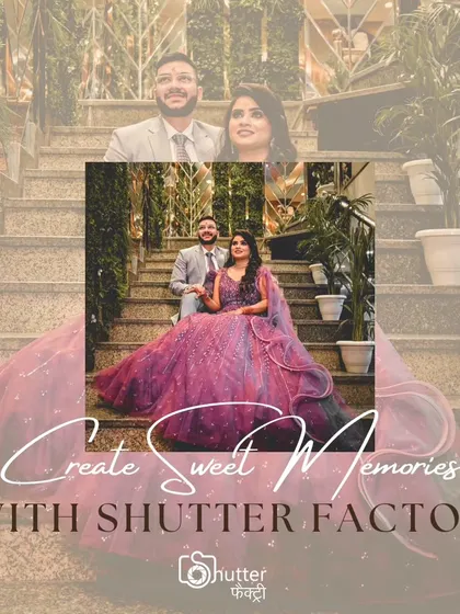 A creative graphic overlay on an engagement photo, perfect for sharing on social media. We provide a mix of classic portraits and modern, shareable edits.