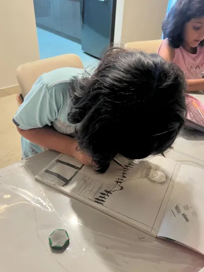 These images capture the process and joy of our various painting and drawing sessions, from pencil shading warm-ups to finished floral bouquets.