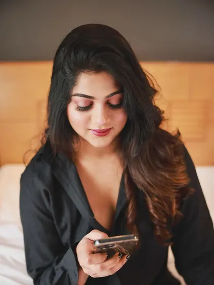 Another shot of the photoshoot glam, highlighting the flawless complexion and eye makeup. This look is designed to be photogenic and long lasting.