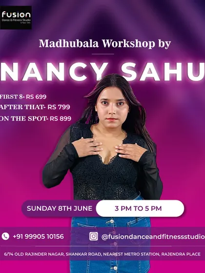 Posters for past workshops with me. We regularly host special sessions on popular Bollywood songs like 'Madhubala' and 'Koi Mil Gaya'.