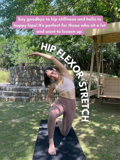 Say goodbye to hip stiffness with the hip flexor stretch. This is a perfect stretch for anyone who sits a lot and wants to loosen up tight muscles and improve posture.