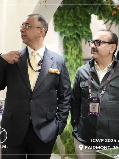 Sharing a moment of discussion and admiration for the craft at ICWF 2024. Events like these are a wonderful platform to connect with fellow industry professionals and clients.
