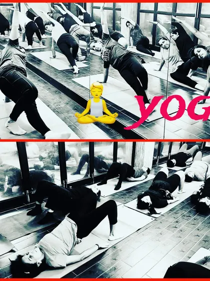 Find your calm and build your strength in our group Yoga classes. This collage shows our members in two different poses, the side plank for core strength and the bridge pose for flexibility and relaxation. Our yoga sessions are perfect for balancing out high-intensity workouts.