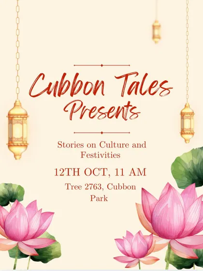 The poster for our 'Stories on Culture and Festivities' series, where we often partner with guest storytellers to explore diverse traditions and tales.