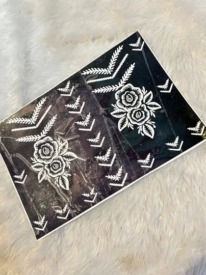 This sheet contains a mix of modern geometric chevron patterns and classic rose designs. You can combine them to create a unique fusion of contemporary and traditional styles.