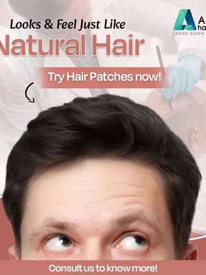 This image emphasizes that our hair patches look and feel just like natural hair. They are a seamless, custom solution to regain your confidence.