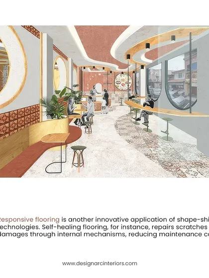 An illustration of responsive and self-healing flooring, an innovative technology we explore to reduce long-term maintenance costs and improve sustainability.