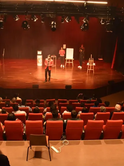 The view from the back of a packed house at the Bangalore International Center. This image represents a dream fulfilled and the incredible support of everyone who came.