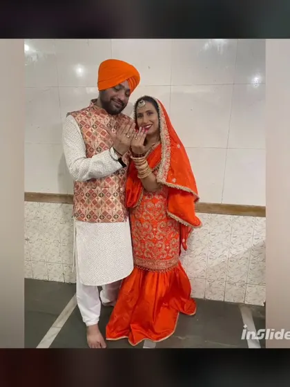 The happy couple after their engagement. Her makeup looks fresh and natural, perfect for celebrating with family and friends.