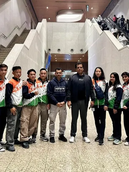 Team KIO India at the airport, departing for the 11th Commonwealth Karate Championship in Durban, South Africa. My presence ensures a smooth and motivated start to their journey.