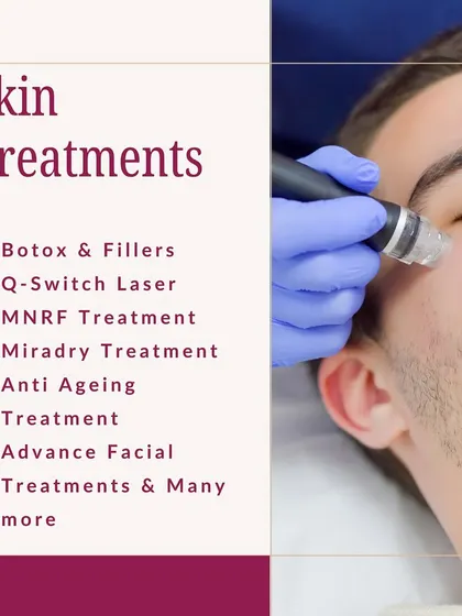 I offer a comprehensive range of skin treatments to help you glow from head to toe. This graphic lists some of the popular services available at my clinic, from Botox and fillers to advanced facials.