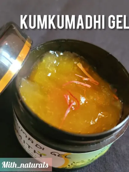 Another shot of my Kumkumadi Gel. It's a light, healing gel that can be used day or night to give your skin a smoother, brighter, and healthier appearance.