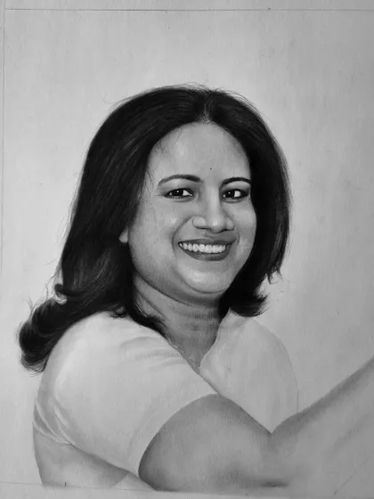 The nearly completed portrait.