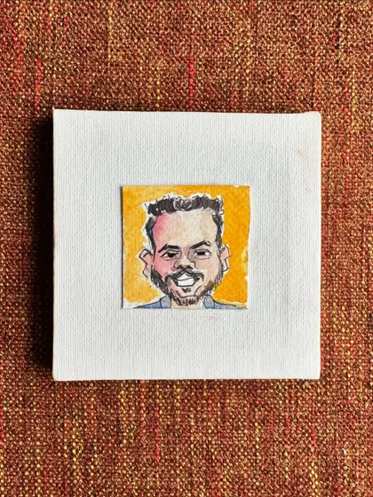 A small watercolour portrait of my brother from another mother, Pramod. This was part of my Inktober series celebrating the important people in my life.