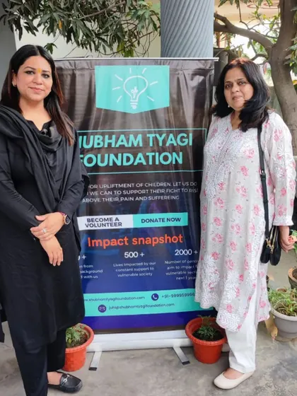 With the founder of the Shubham Tyagi Foundation, Juhi Sharma. Collaborating with such dedicated individuals and organizations amplifies our impact and helps us reach more people.