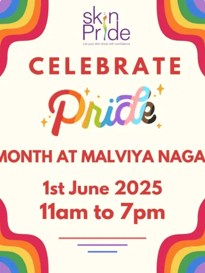 Our official English invitation for the Pride Month celebration at our Malviya Nagar location. We invited everyone to come and shine in their true colors.