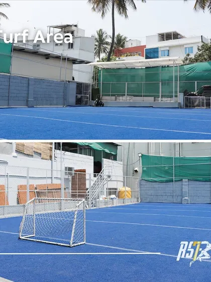 Our outdoor Turf Area. This versatile space is used for speed, agility, and conditioning drills, allowing us to take training outdoors and work on sport-specific movements.
