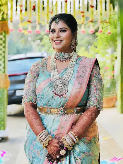 The same bride, her joy evident in this beautiful, smiling portrait.