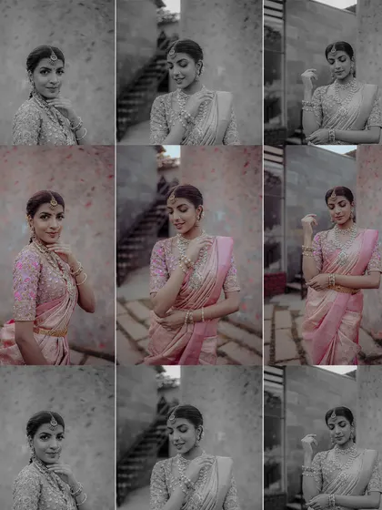 A duplicate of image 37, an artistic presentation of bridal portraits that tells a story in a single image.