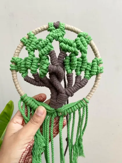 A detailed close-up of the mini Kalpavriksha. Even in a smaller size, I make sure to include all the intricate knots that define the tree's branches and trunk.