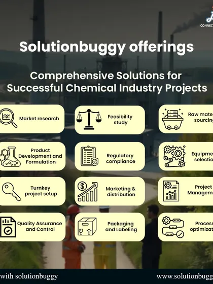 This is our comprehensive turnkey project execution model. We handle every critical step, including market research, feasibility studies, regulatory compliance, and process optimization, ensuring your chemical plant project is successful from concept to commissioning.
