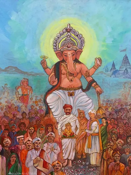 This is the quality of work you can aspire to create. This stunning Ganesha painting by my student Ananya S. Nayak showcases the detail and devotion that our mentorship helps cultivate.