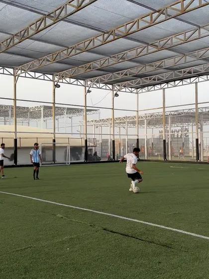 A wide shot of the game in progress. We had a great turnout and a lot of fun.