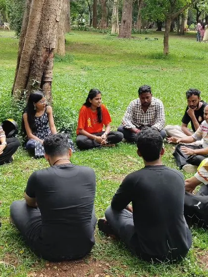 An icebreaker session in progress. We organize fun activities to help everyone connect and feel comfortable.