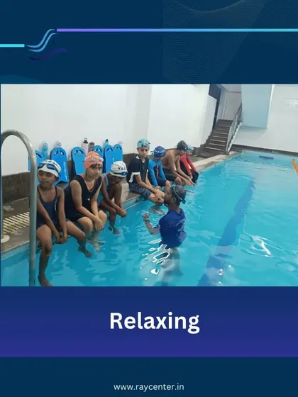 Students relaxing by the poolside, a common sight after a rewarding training session.