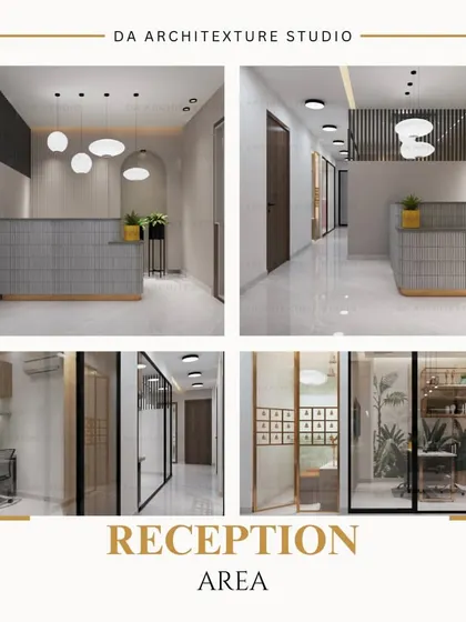 Various views of the transportation company office, showcasing the blend of pastel and vibrant colors, glass partitions, and minimal furniture that create a lively and modern workspace.