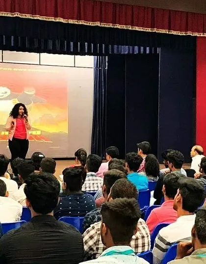 Speaking to a large audience of students and young professionals. My goal is to provide them with the confidence and tools they need to start their careers on the right foot.