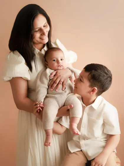 A beautiful portrait of a mother with her two sons. I love creating these images that celebrate motherhood and the special bond she shares with each of her children.