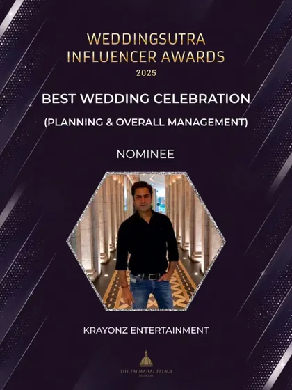 We were honored to be nominated for Best Wedding Celebration at the WeddingSutra Influencer Awards 2025.