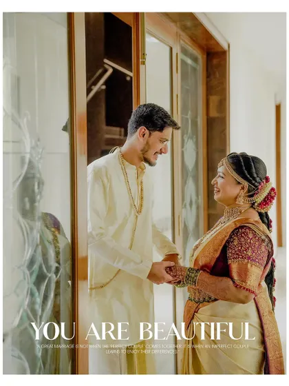 A romantic portrait of the couple holding hands, with a beautiful quote about marriage. This is a perfect example of the sentimental, story-driven images I create.