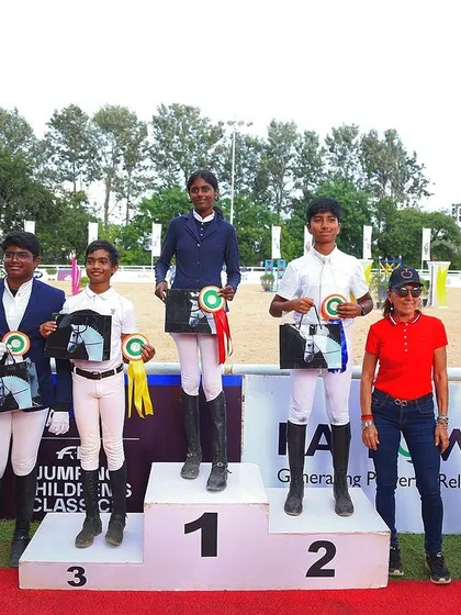 The winners of the FEI Jumping Children’s Classic 2024. We are proud to host such prestigious events and even prouder to see our students compete and win.