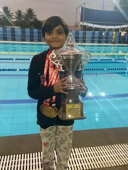 We celebrate Samriddhi Harisha, a new prodigy from our camp, who was awarded Individual Champion at the ZSA Grand Prix Swimming Championship.