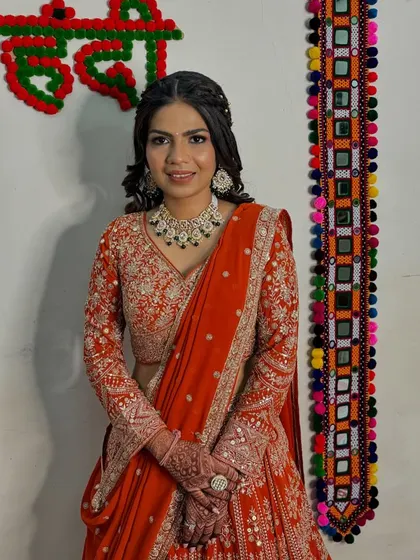 Another beautiful shot of the bride, looking radiant and ready for her engagement party.