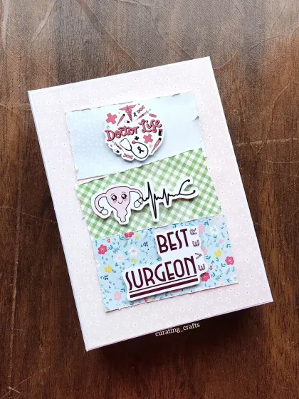 A special request to thank a gynecologist. The cover is decorated with "Doctor Life" and "Best Surgeon" stickers.