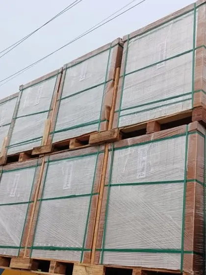 Pallets of our solar modules stacked on a truck, part of a large consignment for the Kusum C scheme. Our manufacturing capacity allows us to fulfill large-volume orders, playing a crucial role in the rapid solarization of India's agricultural sector.